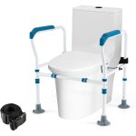 Costway - cadres de scurit pour toilettes pour personnes ges, rehausseur toilette adulte avec hauteur ...