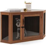 Costway - cage pour chien intrieur xxl, cage d'angle pour animaux de compagnie avec porte verrouillable, ...
