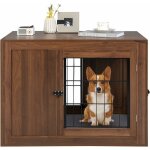 Costway - cage pour chien interieure, niche pour chien double porte magnétique avec coussin en lin, cabane ... Costway - cage pour chien interieure, niche pour chien double porte magnétique avec coussin en lin, cabane ...