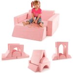 Costway - canap enfants 8 pices avec combinaisons multiples, fauteuil enfant convertible en tissu shdine ...