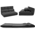 Costway - canapé - lit paresseux pliable, canapé convertible avec dossier réglable à 6 positions, matelas ... Costway - canapé - lit paresseux pliable, canapé convertible avec dossier réglable à 6 positions, matelas ...