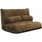 Costway canap� - lit paresseux pliable, canap� de sol r�glable 90� - 180� � 6 positions avec 2 oreillers ...