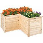 Costway - carré potager jardinière en bois de sapin base ouverte en l, jardinière surélevée pour légumes ... Costway - carré potager jardinière en bois de sapin base ouverte en l, jardinière surélevée pour légumes ...