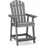 Chaise de jardin adirondack en hdpe, chaise d'ext�rieur avec accoudoirs et repose - pieds, fuateuil de ...