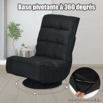 Costway chaise relax pivotant 360 degr�s pliable et r�glable en 5 positions, chaise rembourr�e confortable ...