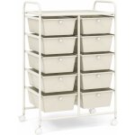 Chariot de rangement 10 tiroirs en pp, tour de rangement, cadre en m�tal, desserte meuble tiroir pour ...