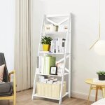 Costway - chelle d'etagre en bois chelle bibliothque style moderne avec 4 tablettes pour plantes, ...