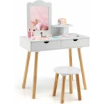 Costway - coiffeuse 2 en 1 pour enfants avec tabouret mignon, table de maquillage en bois pour enfants ... Costway - coiffeuse 2 en 1 pour enfants avec tabouret mignon, table de maquillage en bois pour enfants ...