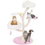 Costway - cosyway arbre � chat 123 cm, tour pour chaton interieur � 4 �tages, 2 nids, 2 plateformes, ...