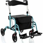 Costway - dambulateur  4 roues pliable en aluminium, rollator poignes rglables en hauteur 85 - 98 ...