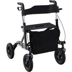 Costway - dambulateur  roue pneumatique tout terrain de 24 cm rglables en hauteur 81 - 93, 5 cm(noir) ...