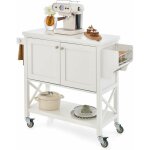 Desserte de cuisine à roulettes, chariot de service avec grand armoire de rangement et Étagère ouverte, ... Desserte de cuisine à roulettes, chariot de service avec grand armoire de rangement et Étagère ouverte, ...