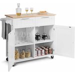 Costway - dessertes �lot central cuisine avec table 4 roues universelles porte - serviettes, desserte ...