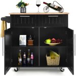 Dessertes �lot central cuisine avec table 4 roues universelles porte - serviettes, desserte avec 2 tiroirs ...