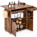 Costway - desserte sur roulettes industriel, chariot d'îlot de cuisine en bois avec plans de travail ... Costway - desserte sur roulettes industriel, chariot d'îlot de cuisine en bois avec plans de travail ...