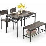Costway ensemble table et chaise pour 4 personnes, table cuisine avec chaise et banc, table  manger ...