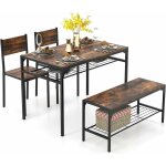Costway ensemble table et chaise pour 4 personnes, table cuisine avec chaise et banc, table  manger ...