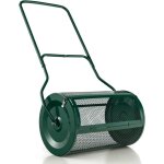 Costway - epandeur  engrais 60, 5cm capacit 76l poigne en forme u, loquets latraux, rouleau en treillis ...