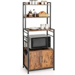 Costway tagre de cuisine  4 niveaux, 60 x 40 x 150 cm, desserte pour four  micro - ondes avec crochets ...