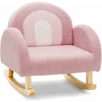 Costway - fauteuil � bascule enfant en peluche avec dossier & accoudoirs confortable, chaise � bascule ...