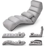 Costway - fauteuil relax salon en faux daim pliable, r�glable sur 5 positions chaise de relaxation rembourr�e ...