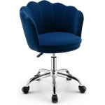Costway fauteuil en velours r�glable / chaise de coiffeuse de loisir en forme de p�tales � dossier moyen ...
