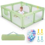 Costway ? parc b�b� avec 50 balles oc�aniques ? cl�ture s�curis�e 69 cm ? 4 anneaux de traction ? maille ...