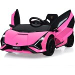 Costway - lamborghini voiture lectrique 12v enfants avec tlcommande 2, 4g 2 portes papillons dmarrage ...
