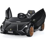 Costway - lamborghini voiture lectrique 12v enfants avec tlcommande 2, 4g 2 portes papillons dmarrage ...