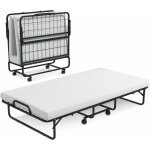 Costway lit pliant 1 personne adulte 191x96cm avec matelas en mousse � m�moire de forme de 10 cm, cadre ...