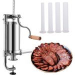 Costway ? poussoir � saucisse 1. 5l ? acier inoxydable ? 4 tubes de remplissage (� 15 / 19 / 22 / 25 ...