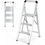 Costway - marchepied pliable 3 marches en aluminium, escabeau portable avec plateforme large marche antidrapa ...