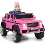 Costway mercedes benz voiture �lectrique 12v pour enfants 3 - 8 ans, avec t�l�commande 2. 4g rose