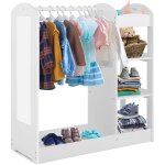 Costway meuble rangement ouverte pour enfant avec 4 �tag�res et porte - v�tements en bois pour chamre ...