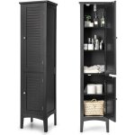 Costway - meuble de rangement salle de bain, meuble colonne sur pied avec rangement � 5 niveaux, organisateur ...