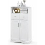 Costway - meuble de salle de bain � 2 portes 2 tiroirs, colonne salle de bain armoire haute avec �tag�res ...