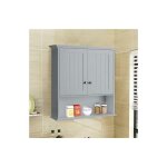 Costway meuble de salle de bain, armoire murale avec 2 portes et 3 �tag�res r�glables, armoire � pharmacie ...