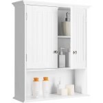 Costway - meuble de salle de bain, armoire murale avec 2 portes et 3 Étagères réglables, armoire à pharmacie ... Costway - meuble de salle de bain, armoire murale avec 2 portes et 3 Étagères réglables, armoire à pharmacie ...