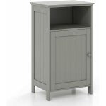 Costway - meuble de salle de bain avec porte, meuble de rangement avec compartiment ouvert, placard tagre ...