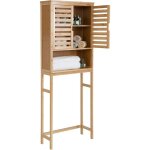 Meuble wc au - dessus des toilettes en bambou 3 niveaux, rangement de salle de bain avec �tag�re r�glable ...