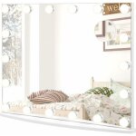 Costway - miroir hollywood lumineux pour coiffeuse avec 18 ampoules led et miroir grossissant x10, mirroir ... Costway - miroir hollywood lumineux pour coiffeuse avec 18 ampoules led et miroir grossissant x10, mirroir ...