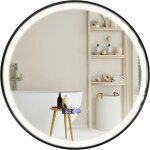 Costway - miroir salle de bain led  3 couleurs & luminosit rglable, miroir mural anti - bue, miroir ...