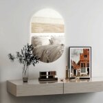 Costway ? miroir lumineux de salle de bain ovale 80 x 50 cm ? �clairage led 3 couleurs ? antibu�e avec ...