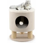 Costway - niche maison pour chat d'int�rieur, petit condo pour chat avec balle en peluche, arbre � chat ...