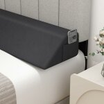Costway - oreiller de tte de lit double size, oreiller cale trapzodal comble l'espace de matelas et ...
