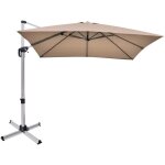 Parasol dport 3x3m, parasol de jardin carr avec base en croix, parasol inclinable avec 5 angles et ...