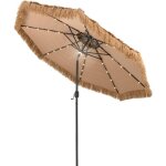 Costway parasol paille de jardin exterieur ? 292 cm, parasol exotique paille avec 12 couches de paille ...