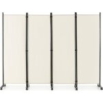 Costway - paravent  roulette 4 panneaux pliable, brise - vue, cloison de sparation pice sur pied protger ...