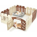 Costway - parc pour chien  8 panneaux avec porte, enclos chien en hdpe avec motifs d'os mignons, barrire ...