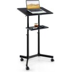 Costway - podium debout mobile, pupitre 104, 5 - 128, 5 cm, petit bureau debout roulant surface inclin�e ...